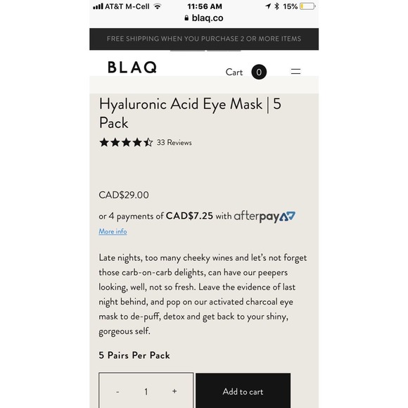 Blaq Hyaluronic Acid/Charcoal EyeMask - Picture 4 of 5